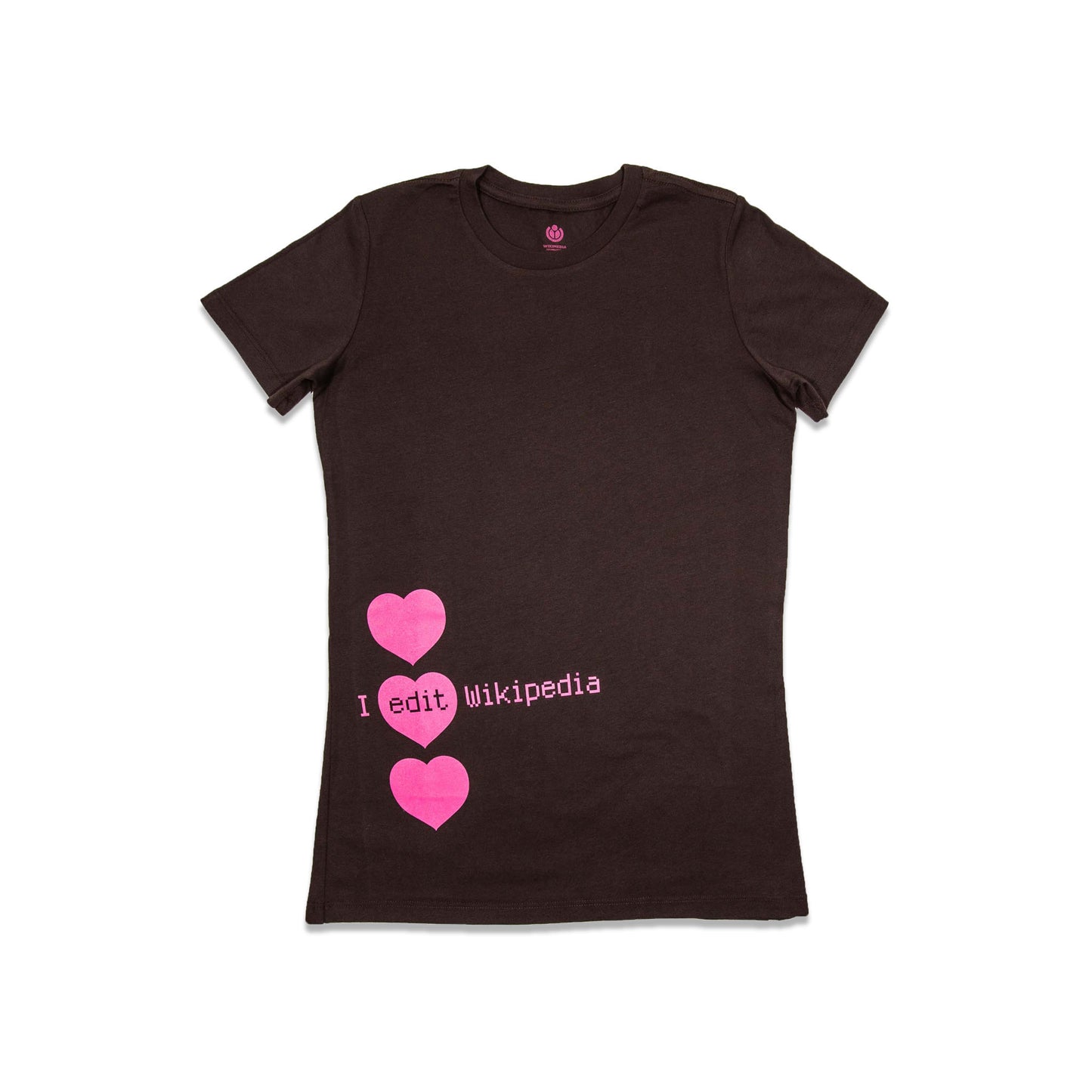 T-shirt "I edit Wikipedia" con un cuore (donna)