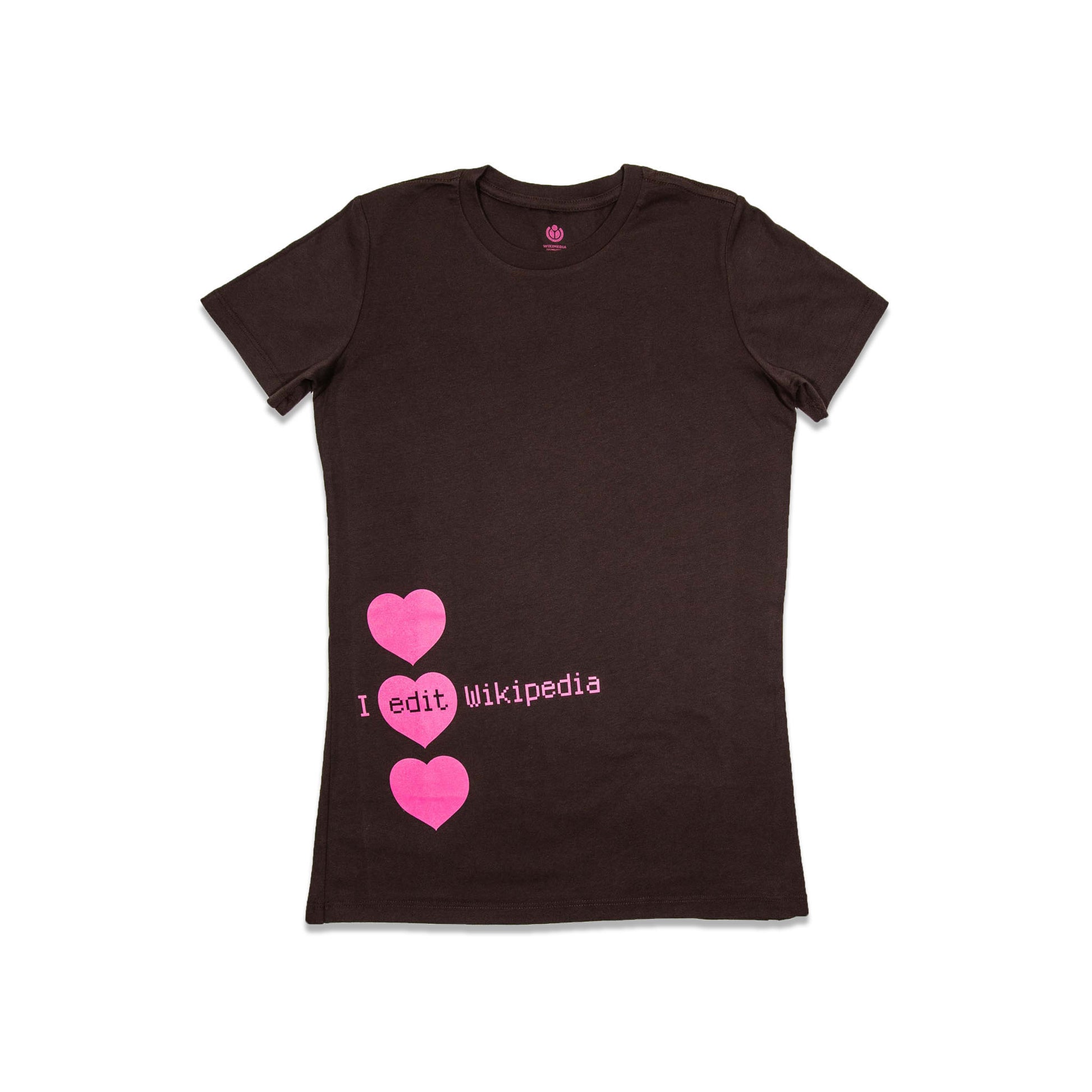 I edit Wikipedia heart t-shirt (women)